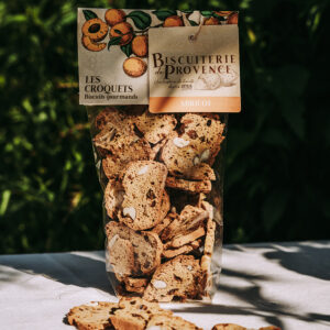 Sachet de croquets à l'abricot fabriqués par la Biscuiterie de Provence